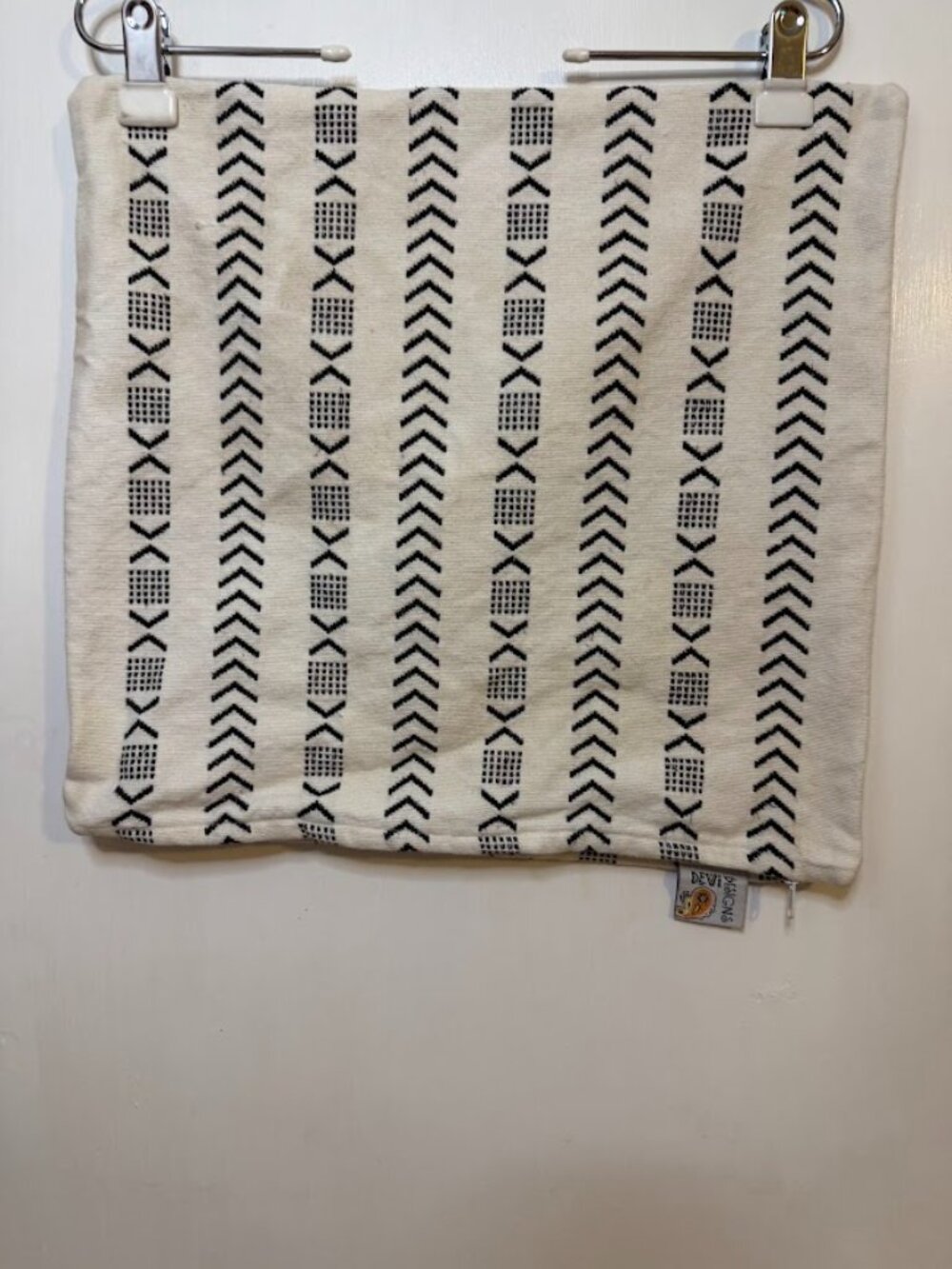 Devi Designs Cream & Black Tribal Print Pillow Cover 18x18